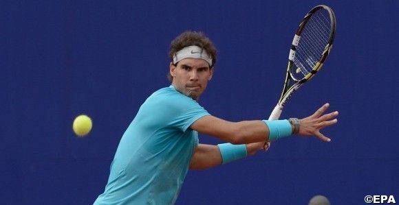 Rafael Nadal and David Ferrer play an exhibition game in Lima