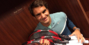 PHOTO GALLERY OF ROGER FEDERER AND HIS NEW AWESOME LOOKING WILSON TENNIS RACKET thumbnail