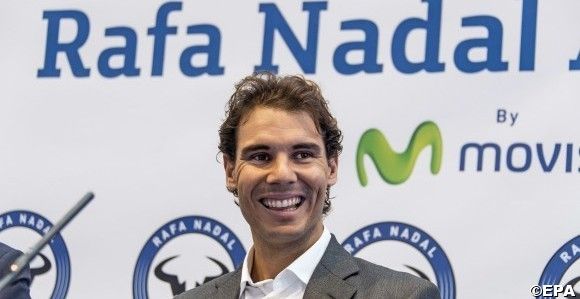 SPANISH TENNIS PLAYER RAFA NADAL PLACES FIRST BRICK OF THE 