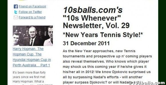 10s Whenever Newsletter, Vol. 29 - New Years Tennis Style