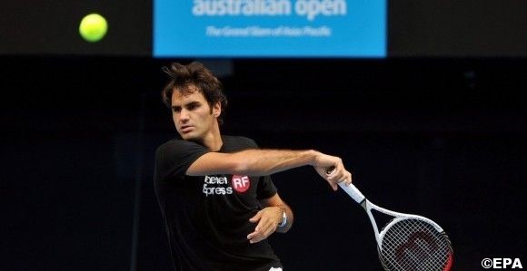 Tennis Australian Open 2012 - Federer practice