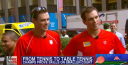 Olympic Tennis Twins Play Ping-Pong against FDNY to tune up for US OPEN thumbnail