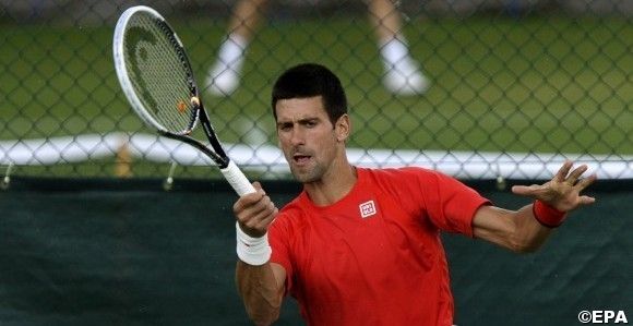 Novak Djokovic training