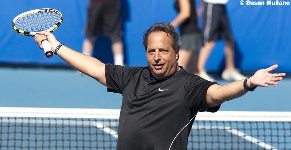 Actor Jon Lovitz was a participate on the court and in the umpire's chair.