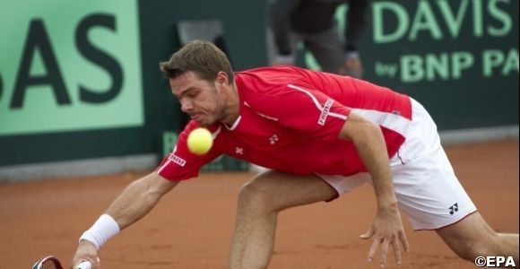 Davis Cup World Group play-off between the Netherlands and Switzerland