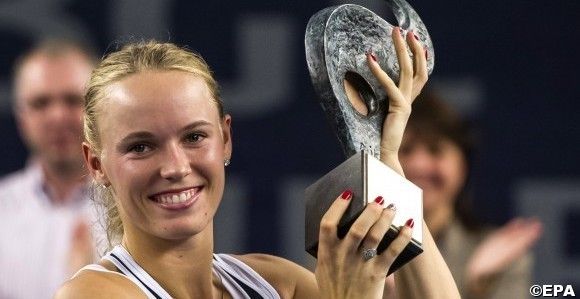 Annika Beck of Germany vs Caroline Wozniacki of Denmark